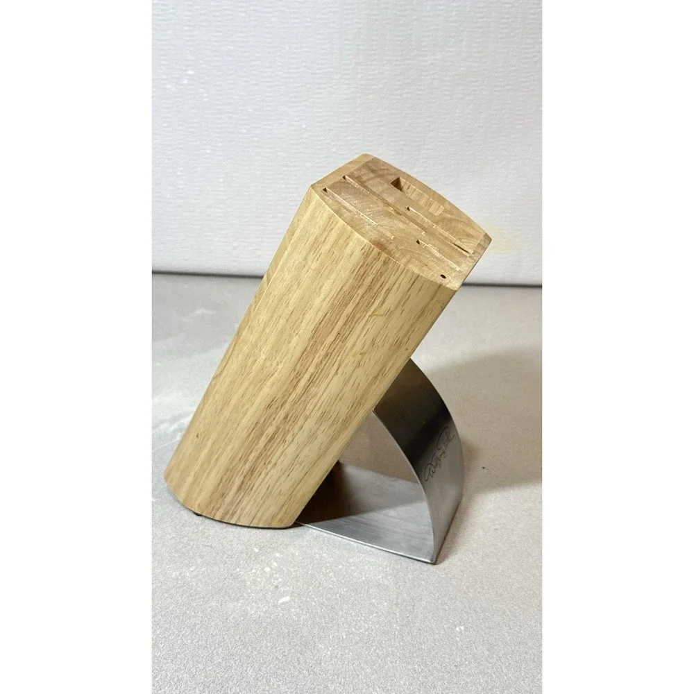 Wolfgang Puck 5 Slot Wood Block‎ For Knife And Scissors